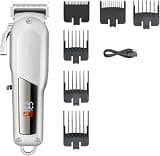 RASRGTRQ 3-in-1 Hair Clipper with LED Display, Mini Gold, Cordless Home Use for Men(Silver)