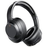 Active Noise Cancelling Headphones, Upgraded Wireless Bluetooth Headphones Over Ear with ENC Mic, HiFi Stereo Deep Bass, Noise Canceling Headphones Lightweight, BT 5.4, for Travel/Office/Home, Black