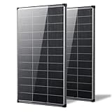 400w solar panel,2pcs 200 Watt Solar Panel,12V 18BB N-Type A+ Monocrystalline Cell 25% High Efficiency Bifacial Solar Panels for Rooftop RV Farm Trailer Marine Home Off-Grid System(200W*2PCS Bifacial)