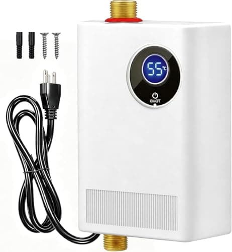 Tankless Water Heater Electric 110V, 3000W Instant Water Heater Under Sink, On Demand Hot Water Heater Electric with Digital Display, Portable Small Water Heater Mini for Kitchen Bathroom RV