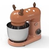 CKEMU Stand Mixer, Compact & Space-Saving, Stainless Steel Bowl, Unique & Playful Design, Effcient 300W Motor, Dishwasher-Safe Attachments, SM-2549A (Brown)