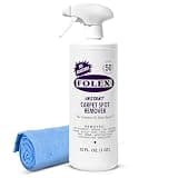 FOLEX Instant Carpet Spot Remover 32 oz – Powerful Stain Remover for Carpets, Upholstery & Rugs – Eliminates Pet Stains, Grease, Red Wine, Food, Makeup & More – With Reusable Cleaning Cloth - 1 Pack