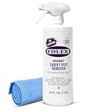 FOLEX Instant Carpet Spot Remover 32 oz – Powerful Stain Remover for Carpets, Upholstery & Rugs – Eliminates Pet Stains, Grease, Red Wine, Food, Makeup & More – With Reusable Cleaning Cloth - 1 Pack