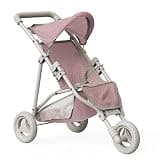 Olivia's Little World Doll Jogging-Style Stroller with Canopy, Storage Underneath, Pink and Cream and Gray