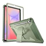 Fintie Shockproof Case for Samsung Galaxy Tab S10 Lite/ S10 FE/ S9 FE 5G 10.9 Inch/Tab S9 11 Inch, Tuatara Rugged Unibody Hybrid Bumper Kickstand Cover Built-in Screen Protector, Sage Green
