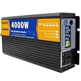 VTCMKAZYT Power Inverter 3000w 4000w 5000w 6000w 8000w Dc 12V 24V 48V 60V to Ac 110V 220V Pure Sine Wave Voltage Converter Solar(4000W,12Vto220V)