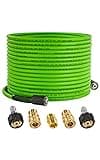 PWACCS Pressure Washer Hose for Power Washer – 3600 PSI Kink Resistant Pressure Washing Extension Hose 50 FT x 1/4" – Universal Electric Power Wash Hose for Replacement – Compatible with M22 Fittings