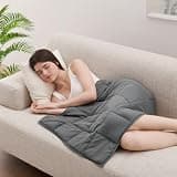 L'AGRATY Weighted Lap Blanket 5lb: Small Weighted Blanket for Adults Portable Travel - Cooling Pad for Relaxation Sleeping - Cozy Washable All-Season (29" x 24")