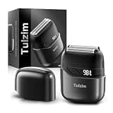 Tulzim Electric Foil Shaver for Men: Cordless Electric Razor for Face & Beard - 3 Floating Blades, 100-Min Runtime, USB-C Fast Charge, IPX7 Waterproof for Travel,Carbon Black