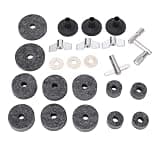 Omquot Replacement Drum Set for Cymbals, Felts, Great Materials for Drumming, Cymbal Sleeves, Nuts, Washers, Drummers Base Set (Grey)