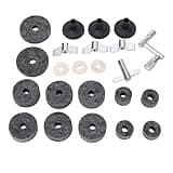 Omquot Replacement Drum Set for Cymbals, Felts, Great Materials for Drumming, Cymbal Sleeves, Nuts, Washers, Drummers Base Set (Grey)