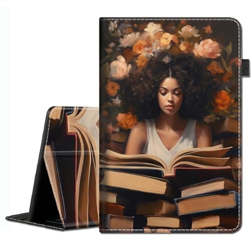 Case for Amazon Fire HD 10 Tablet (9th/7th/5th Generation,2019/2017/2015 Release)-Slim Fit Standing Cover with Auto Sleep/Wake for Fire HD 10.1",Girl Reading a Book