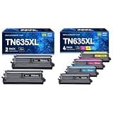 InkNI Compatible Toner Cartridge Replacement for Brother TN635XL TN635 XL TN-635XL Toner for MFC-L8930CDW MFC-L8730CDW HL-L8430CDW HL-L8430CDWT HL-L8570CDW MFC-L8970CDW MFC-EX575 Printer Ink 6 Pack