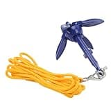 Yinhing Marine Blue Aluminium Foldable Boat Kayak with Yellow Rope Lightweight Portable Good Fixation Ideal for Fishermen and Outdoor Enthusiasts