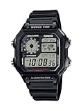Casio Men's Classic Japanese-Quartz Watch with Resin Strap, Black, 21 (Model: AE1200WH-1A)
