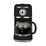 Nostalgia Classic Retro 10 Cup Coffee Maker - One-Touch Drip Brew, Reusable Filter - Anti-Drip, Auto Shutoff, & Time Display - Dishwasher Safe 50 oz Carafe - Black