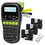 VolenGo Label Maker Machine with 3 Tapes, Wire Label Maker Waterproof-Labels, Laminated Handheld Label Printer, Backlit & Portable & 3 Cable Modes, H1100 Labeler for Industrial Office Organization