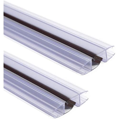 dDanke 4 Pack 50cm Magnetic Shower Door Seal Strip PVC Glass to Glass Seal for 90 and 180 Degree Shower Doors (10mm)