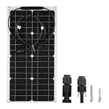 Aumotop Flexible High Efficiency 25W 16V Solar Panel Charger for RV Yacht Balcony Rooftop, Monocrystalline Silicon Black 540 * 280 * 3mm Kit