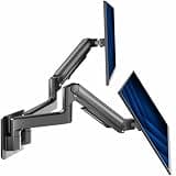 VIVO Premium Dual Monitor Arm Wall Mount, Fits Ultrawide Screens up to 45 inch, 44 lbs per Arm, Counterbalance Articulating, Heavy Duty Double Monitor Wall Mount, Max VESA 100x100, Black, MOUNT-V202V