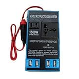 1500W Power Inverters for Vehicles DC12V 24V to Car Inverter Converter, 5V 4 USB Charging Port for Cellphone Car Power Inverter for Laptop