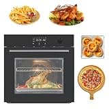 24 Inch Built-In Single Wall Oven 2.5 Cu.Ft Electric Steam Convection Oven 108 Auto Menus Touch Knob Control for Residential Kitchen