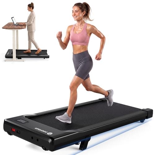 DeerRun Under Desk Walking Pad Treadmill for Home Office & Small Spaces, 6% Manual Incline, 0.6–3.8 MPH Walking Speed, 2.5 HP, 300 lb Capacity, App & Remote Control
