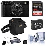 Fujifilm X-E5 Mirrorless Camera with XF 23mm f/2.8 R WR Lens, Black, Bundle with 64GB Extreme PRO SDXC Memory Card, Shoulder Bag, Extra Battery, OTG Card Reader and Cleaning Kit