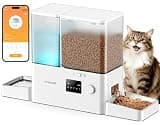 oneisall WiFi Automatic Cat Feeder and Water Dispenser, 2-in-1 Timed Cat Feeder and Gravity-Fed Water System, 36Cups/8.5L Large Capacity Pet Feeder, Easy-Clean Dry Food Dispenser with APP Control
