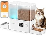 oneisall WiFi Automatic Cat Feeder and Water Dispenser, 2-in-1 Timed Cat Feeder and Gravity-Fed Water System, 36Cups/8.5L Large Capacity Pet Feeder, Easy-Clean Dry Food Dispenser with APP Control