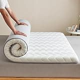 Japanese Futon Mattress Folding Roll Up Sleeping Pad for Travel/Tatami/Camping,Portable Single/Twin/Queen/King Size Floor Mattress Floor Guest Bed (White,35"x75")