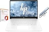 HP 14" Business Laptop, 1-Year Office 365 with Copilot AI, 16GB RAM 576GB Storage (64GB SSD+512GB SD Card), Dual-Core Intel Processor, Windows 11, Snowflake White