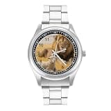 FodPand Analog Men Stainless Steel Band Watch Big Face Silver Wristwatch