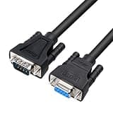 DTECH DB9 RS232 Serial Cable Null Modem Male to Female Cord Full Handshaking 7 Wire Crossover for Computer Switch Laptop Router Data Communication (15 Feet, Black)