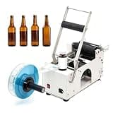 AETEREOS Semi-Automatic Round Bottle Bottle Labeling Machine, 20-40 pcs/min