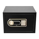 0.77 Cubic Feet Steel Security Safe Box with Digital Keypad, 14x10x10in Security Lock Box with Spare Keys for Valuables Jewelry Documents Cash in Home Hotel