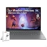 Lenovo Yoga Slim 7i Aura Edition Copilot+ PC 15.3” 2.8K 120Hz Touch Laptop, Intel Core Ultra 7 256V 8-Core, 16GB LPDDR5X 1TB SSD, WiFi7, Win11, Backlit KB, Win11, Luna Grey, w/2TB USB Drive, W/GaLiMu