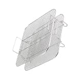 2-Layers Air Fryer Rack Stackable Grid Grilling Rack Stainless Steel For 4.2-5.8QT Air Fryer Kitchen Oven Steamer Cooker