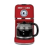 Nostalgia Classic Retro 10 Cup Coffee Maker - One-Touch Drip Brew, Reusable Filter - Anti-Drip, Auto Shutoff, & Time Display - Dishwasher Safe 50 oz Carafe - Red