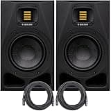 ADAM Audio AMS-A7V A7V 7-inch Powered Studio Monitor Black Pair Bundle with OnStage 25ft XLR Cable 2 Pack