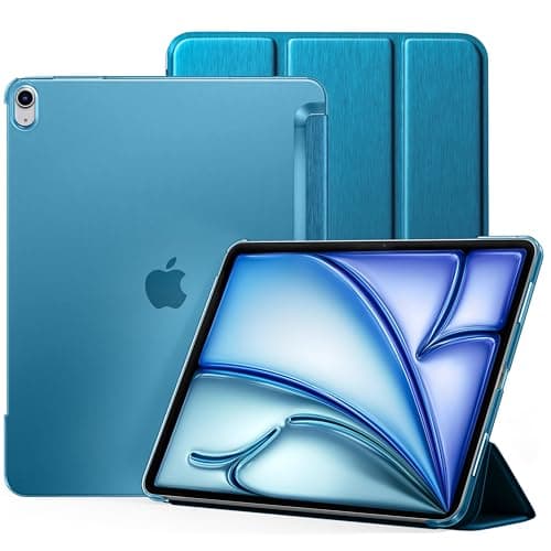 Mastten for iPad Air 13 Inch Case M4/M3/M2 (2026/2025/2024), Slim Stand Smart Cover with Translucent Hard Back for iPad Air 13 Case, Support Touch ID, Auto Wake/Sleep – PeacockBlue