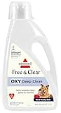 BISSELL Free & Clear OXY Carpet Deep Clean Solution, for use in leading upright carpet cleaners, 60oz, Same powerful clean, gentle for families, Hypoallergenic formulation without dyes or fragrance