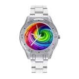 NTVOWPZO Three-Hand Analog Stainless Steel Watches for Men Easy Reader