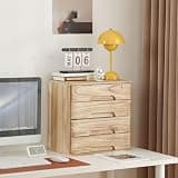 YHdtUO Solid Wood Desktop File Cabinet with Lock 3 Drawer Office Storage Box for nizing Documents Flat File,B-4 Layer