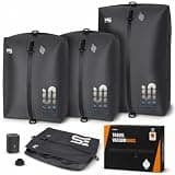 ESCRODOI 3PCS Vacuum Bags for Travel with Pump, Reusable, Waterproof, Black