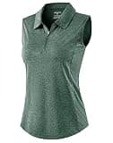 G Gradual Women's Golf Shirts Lightweight 1/4 Zip Collared Tank Top Sleeveless Polo Shirts for Tennis Pickleball Casual, Heather Grey Sage, XL
