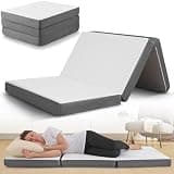 Tri Folding Mattress Twin with Memory Foam Layer - 4 Inch Foldable Bed with Washable Cover | Twin Size 75" x 38" x 4" Non-Slip Camping Floor Mattress Guest Bed