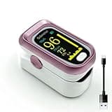 Pulse Oximeter Fingertip Rechargeable, Pulse Oximeter and Oxygen Monitor with OLED Screen, Accurate and Fast SpO2 and Heart Rate Monitor, Pulse Ox with Two Straps and Charing Cable