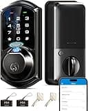 Veise VE07 Fingerprint Smart Door Lock, 7-in-1 Keyless Entry Deadbolt with App Control, Electronic Digital Touchscreen Keypad, Biometric Smart Locks for Front Door, Auto Lock, Matte Black