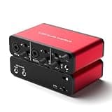 USB Audio Interface (24Bit/192kHz)+48V Phantom Power for Computer Recording Podcasting and Streaming Plug and Play Noise-Free Wrugste XLR 2x2 Audio Interface for PC No Software Included